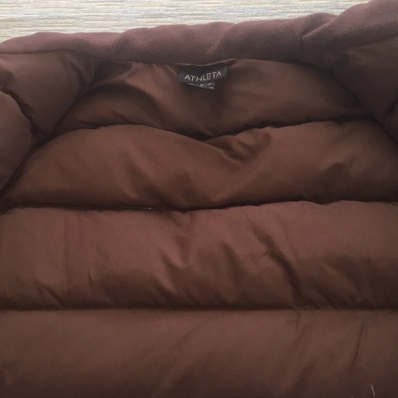 Athleta Goose Down Faux Fur Puffer Vest - Picture 2 of 7